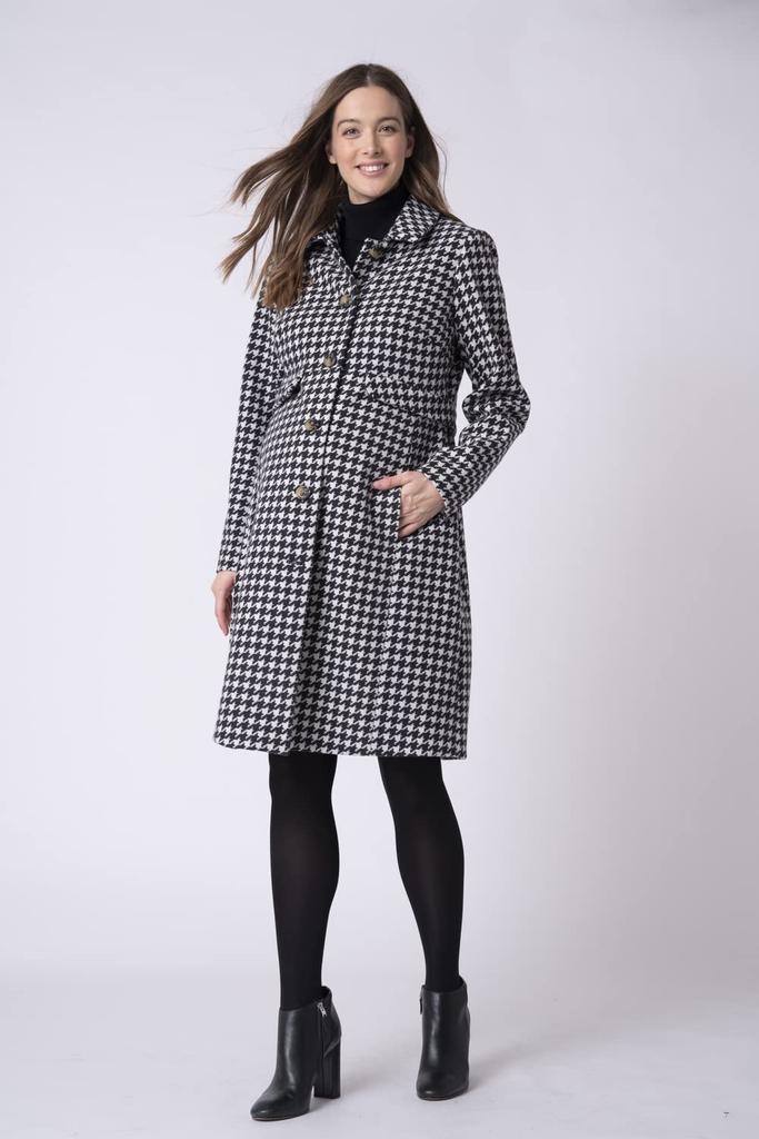 Maternity Baby String Compatible Maternity LARSON Houndstooth [Seraphin] Coat, Coat, Women's