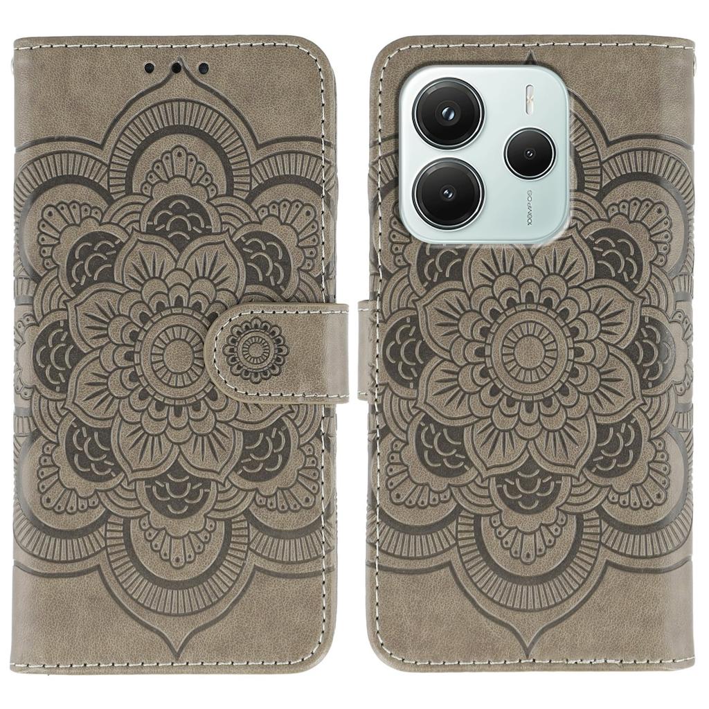 For Xiaomi Redmi Note 14 5G/Poco M7 Pro 5G Case PU Leather Mandala Imprinted Design Wallet Phone Cover