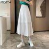 Summer Women's High Waist Mid-length A-line Skirt Loose Plus Size Casual Skirt