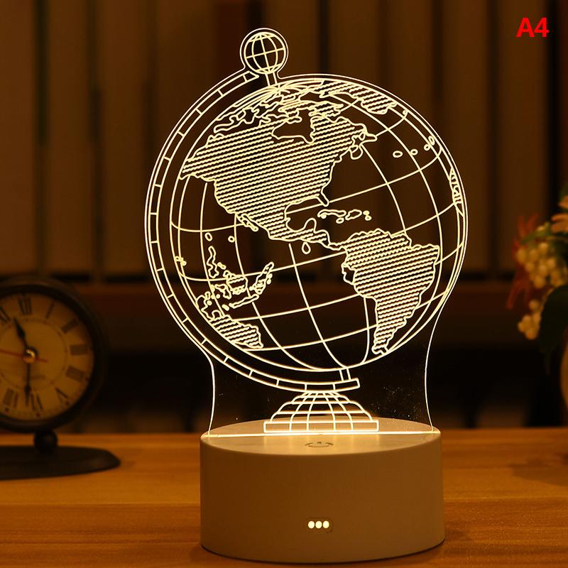 3D Пластина Светодиодная Лампа Креативные Ночники Новинка Иллюзия Ночник Настольная Лампа Домашний Декоративный Подарок