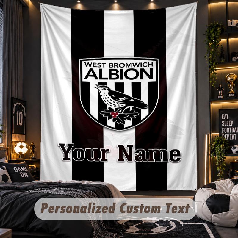 Гобелен West Bromwich Albion FC С индивидуальным именем Текст Персонализированный настенный гобелен Домашний настенный декор