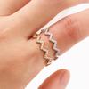 New To My Best Friend Highs And Lows Ring Rhinestone Wave Shape Open Finger Ring Jewelry Gift