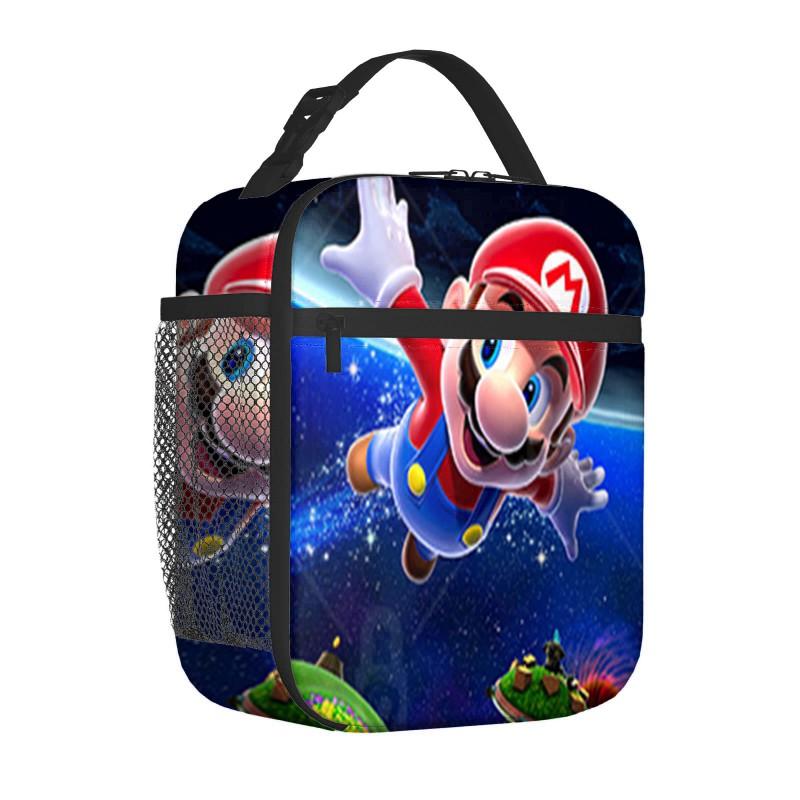 Mario Cartoon Insulated Lunch Bag Kids - 3D Printed Full-Print Portable School Outdoor Picnic Tote