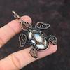 Голубой шеелитовый кулон, обернутый медной проволокой, подвеска в виде черепахи, ювелирное изделие ручной работы, потрясающий кулон с драгоценным камнем, изумительное медное ювелирное изделие, подарок на помолвку