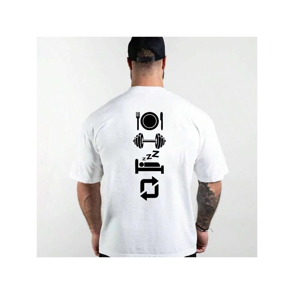 Летняя мужская футболка из 100% хлопка, летняя свободная, для фитнеса, с принтом, повседневная и удобная, с круглым вырезом, с коротким рукавом