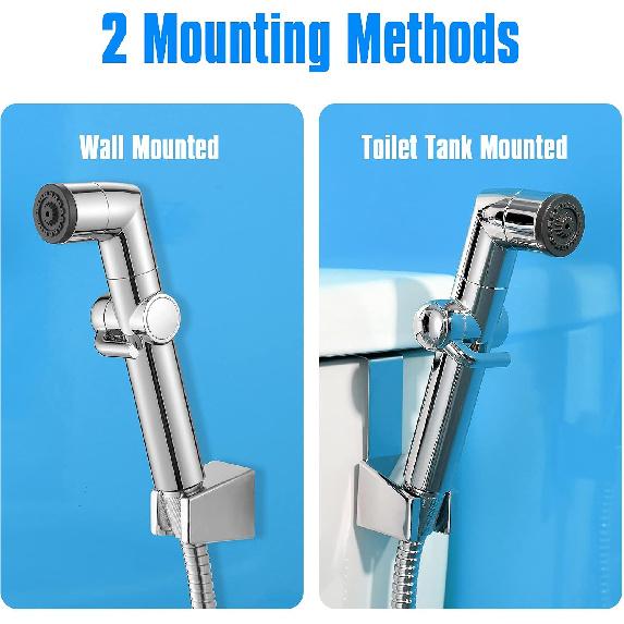 JONKEAN Muslim Shower, Water Pressure Control Toilet Bidet Sprayer, Multi-Function Diaper Sprayer for Toilet, Hand Held Bidet Set Sprayer with Hose,