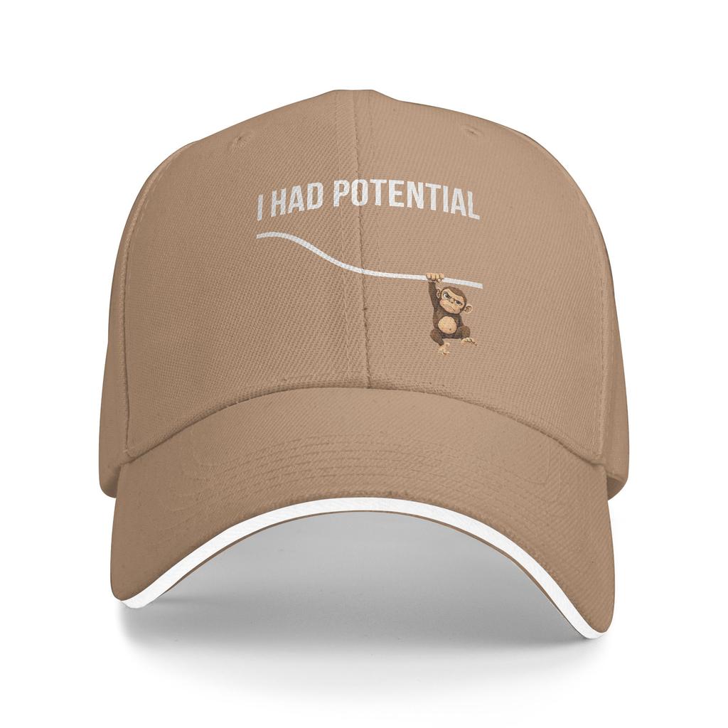 Funny Physics Punch Monkey I Had Potential Energy Science Sun Baseball Cap Summer Cool Hip Hop Hats Men Camping Baseball Caps