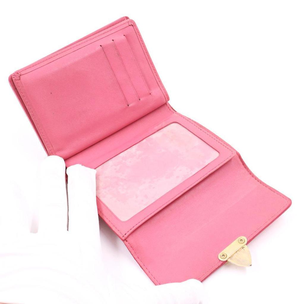 Used Louis Vuitton Vernis Tri-fold Wallet Koala Pink