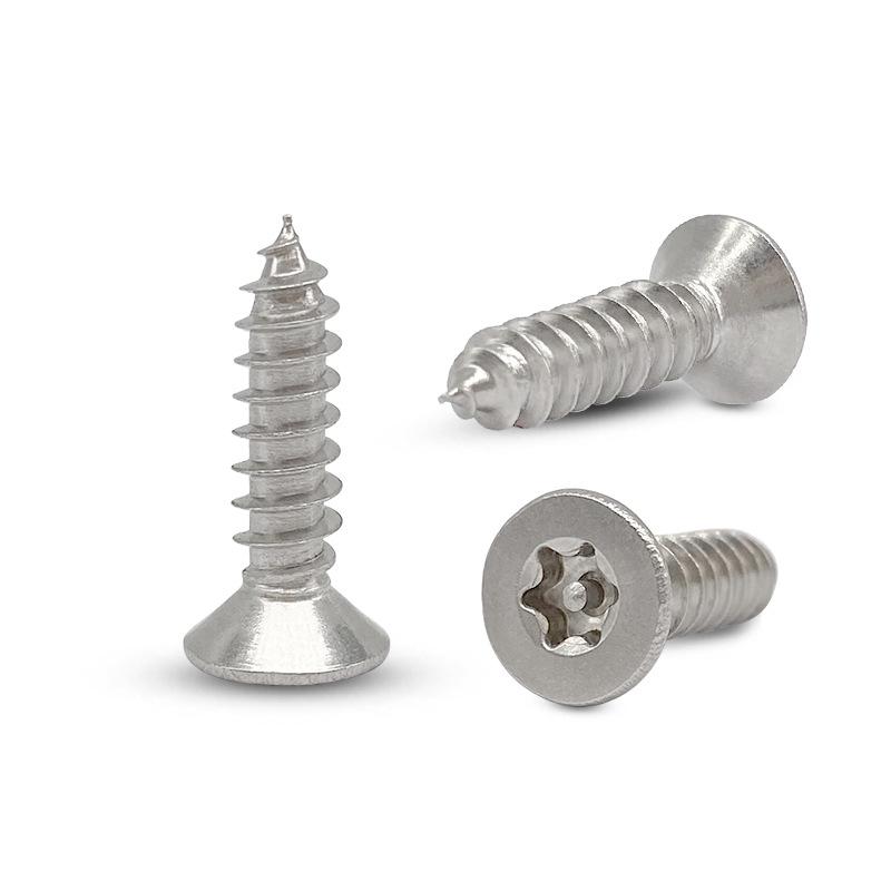 Post Flat Head Countersunk Torx Security Self-tapping Screws, Wood Screws, 304 Steel, Sizes KA2M2.3M2.6M3M4M5.