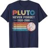 Винтажная футболка Never Forget Pluto Funny Retro Astronomy Space