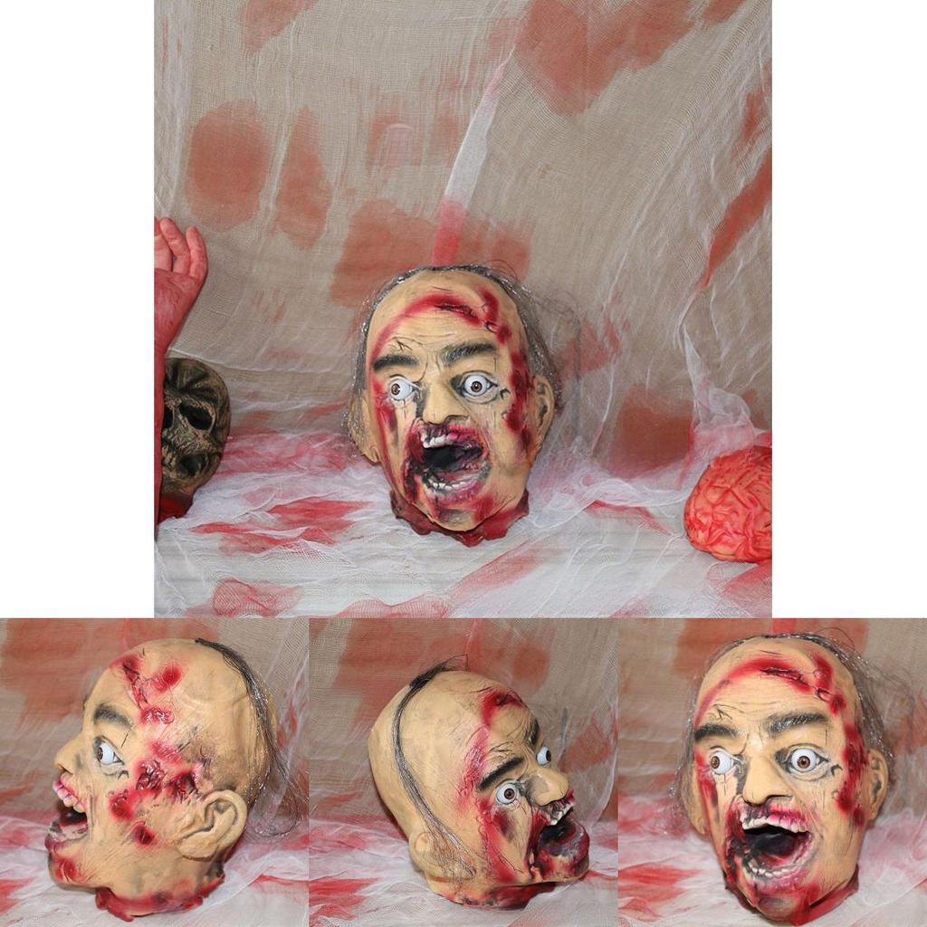 Ужас Латексная Пена Зомби Сухой Труп Подвесная Голова Для Хэллоуина Декор Квест-Комнаты И Костюм