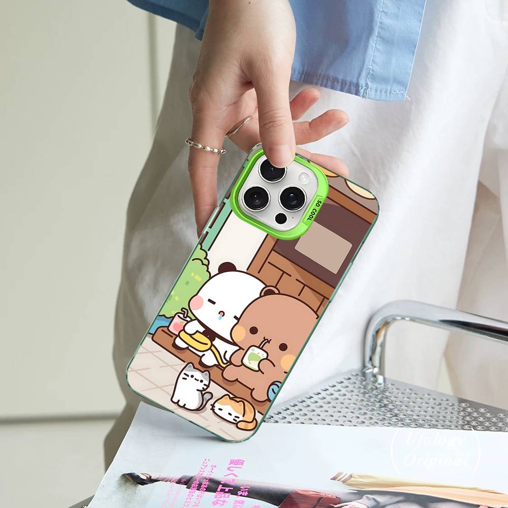 Милый Bubu Dudu Для IPhone 11 12 13 14 15 16 17 Pro Max Plus Красочный Черный Матовый Чехол для Телефона