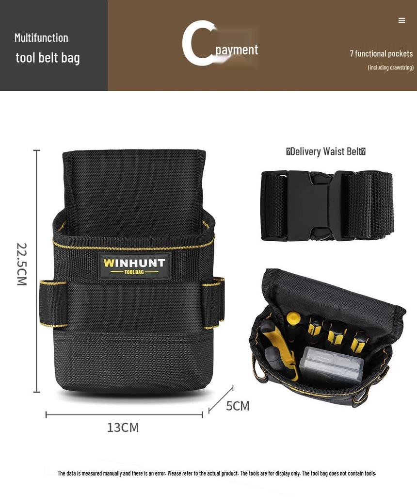 Прочный пояс для инструментов электрика: Многофункциональная поясная сумка из холста для портативного хранения