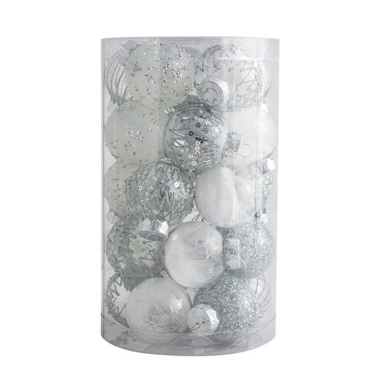 Yousheng 25 Pcs 2.36 Inch Christmas Ball Ornaments Glitter Sequin Plastic Ball Christmas Tree Hanging Decorations for Indoor Outdoor Holiday Decor