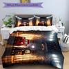3Pcs Cars Flames Bedding Set Soft Fabric Duvet Cover Pillowcases Home Xmas Halloween Gift 1 Duvet Cover 2 Pillowcase S1178