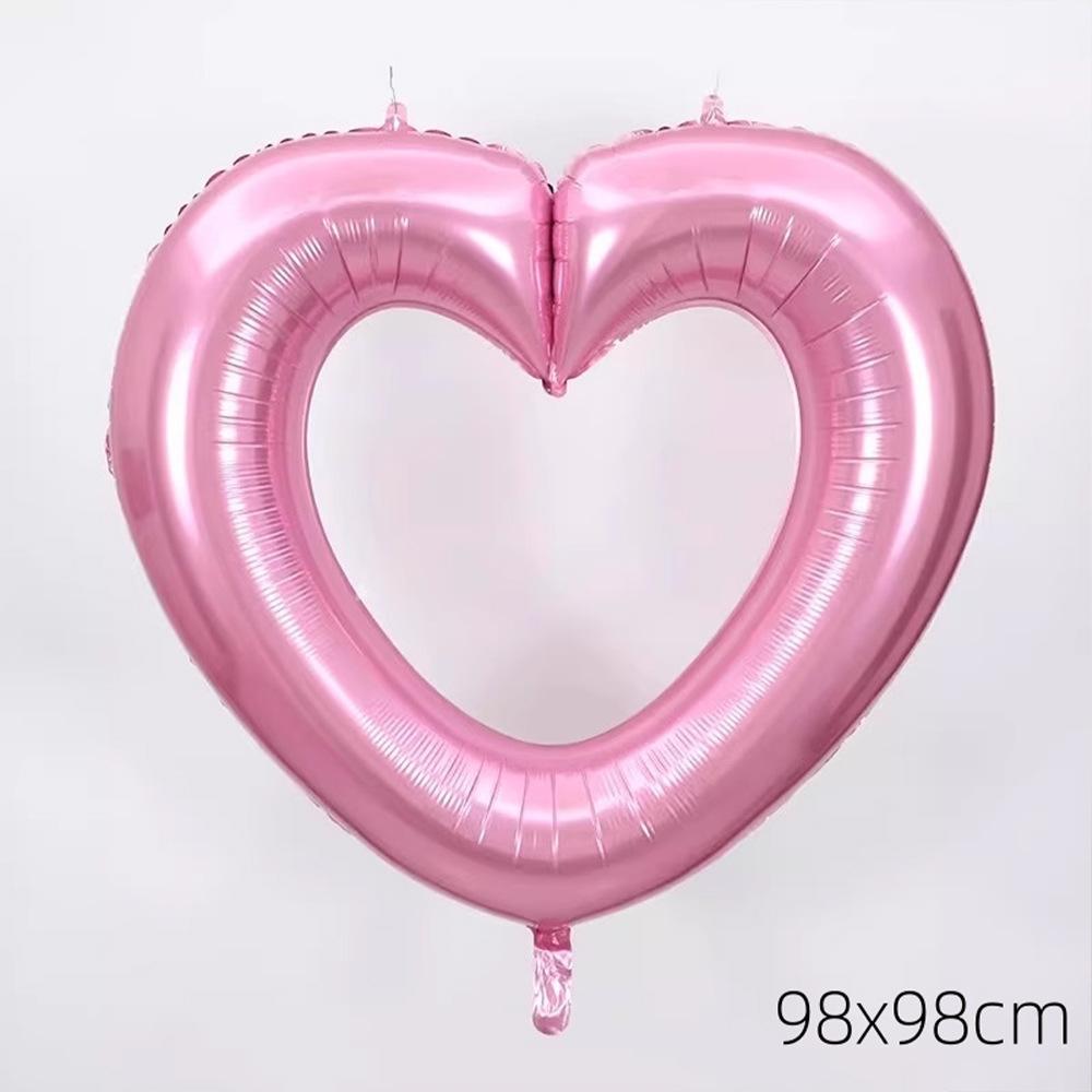 Love Balloon Decoration Hollow Out Big Love Photo Frame Aluminum Film Balloon Photo Props Boys And Girls Party Scene Arrangement