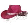 Shimmering Rhinestones Fringed Hat for Women Men Musical Festival Fedoras Hat with Large Glittering Powder for Parties