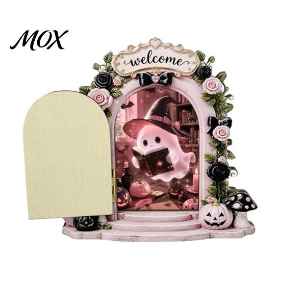 Halloween Party Table Centerpiece Cute Ghost/Mouse Door Ornaments, Miniature Decoration, Double Decorative Corner Sign Layer Arch Wall Decor