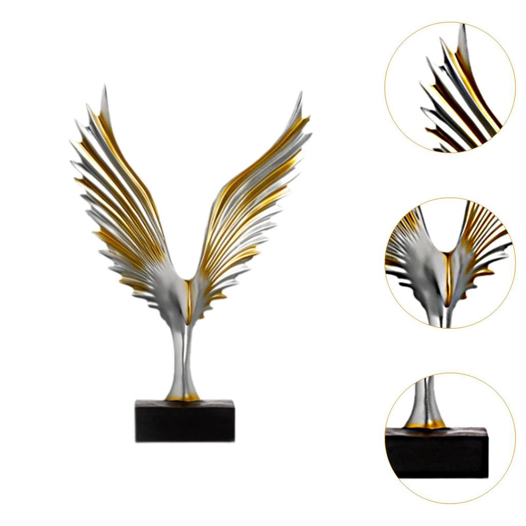 Creative Winged Figurine Statue, Decoration, Resin for Living Room, Study, Office