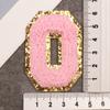 Алфавит, 26 букв, блестки, синель, розовая вышитая аппликация, нашивка для одежды, сумки, куртка, шляпа, декор