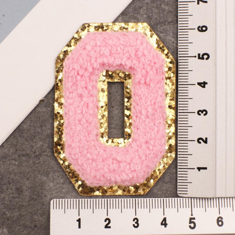 Алфавит, 26 букв, блестки, синель, розовая вышитая аппликация, нашивка для одежды, сумки, куртка, шляпа, декор