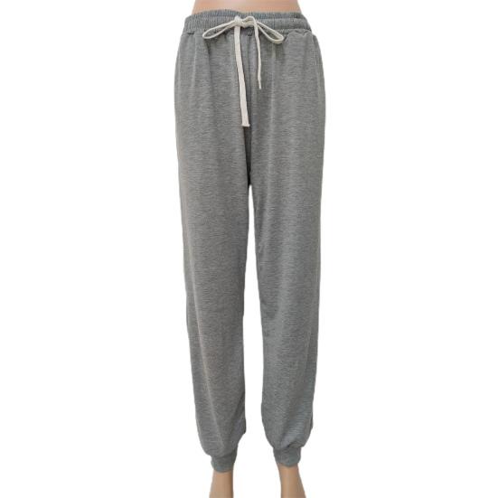 Женские брюки со свободными боковыми карманами и эластичной резинкой на талии, однотонные спортивные штаны для тренировок в тренажерном зале, длинные брюки