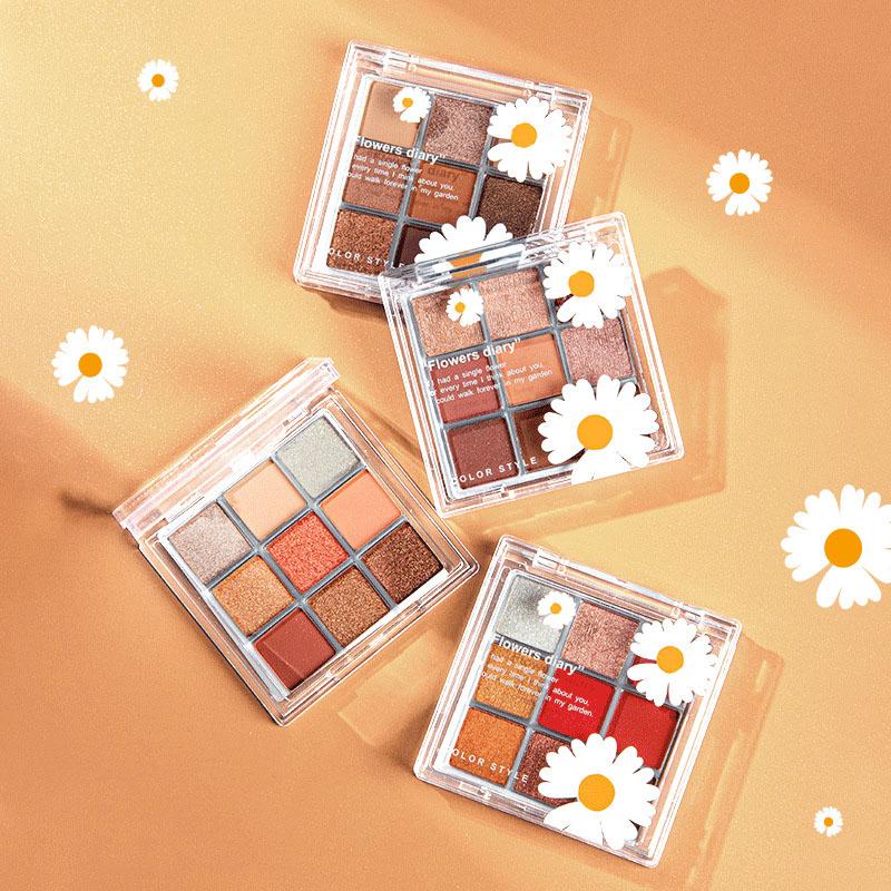 Прозрачные 9-цветные тени для век, матовая жемчужно-земляная палитра теней для век Cosmetic Beauty