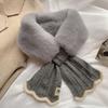 Cross Knitted Scarf Windproof Wool Collar Soft Plush Scarfs  Women Accessories
