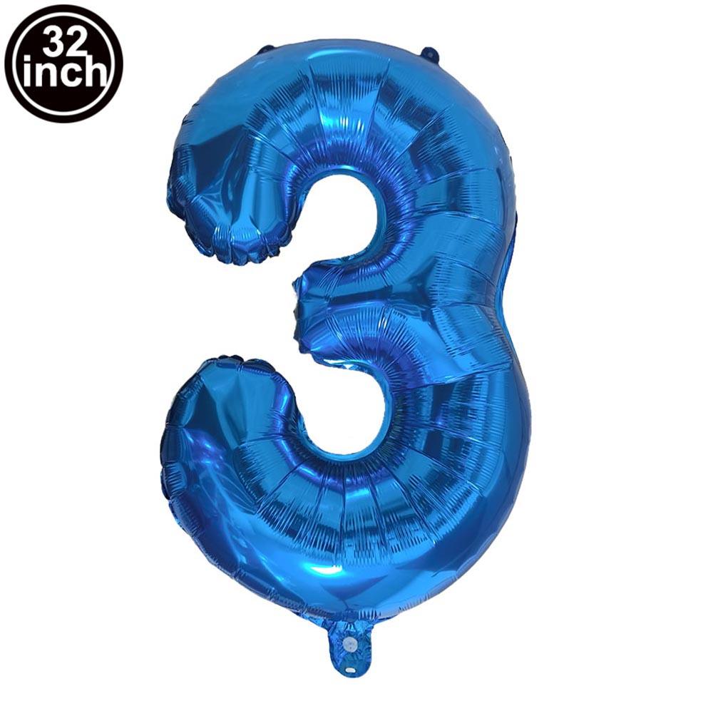Multi Color Large Numbers 3 Balloon 32Inch 1 2 3 4 5 6 7 8 9 Birthday Ball Red Digit Bachelorette Balloons Figure Golob Balloons