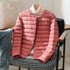 Women Liner Duck Down Jacket O-neck Variable V-neck Female Winter Keep Warm Collarless Ultralight Quilted Puffer Coat