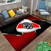 "Red and Black Carpet with Shield Emblem and Bold Geometric Design" Suitable for use as an anti-slip for living room bedroom sofas