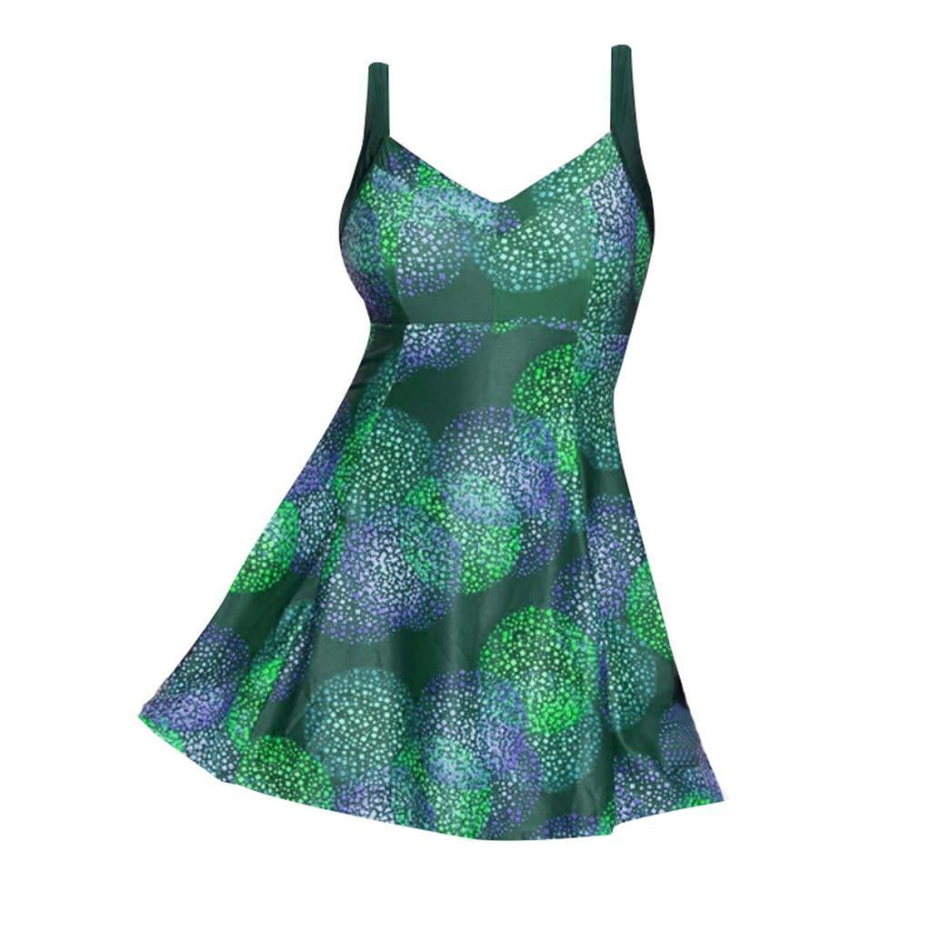 Купальники больших размеров для женщин, купальный костюм из двух частей, струящееся платье для плавания с шортами