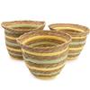 Seagrass & Straw Vase Shaped Baskets – Natural Yellow & Green – Set of 3