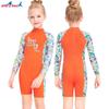 Новый детский купальник с защитой от солнца, слитный купальник, пляжный купальник с длинными рукавами, быстросохнущий, для снорклинга, от медуз, гидрокостюм для дайвинга