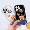 Cute Cartoon Pattern Cream Texture Casing Wavy Edge Soft Silicone Cover Phone Case for Samsung