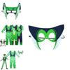 Костюм Силы Существа Диких Краттов для детей с зеленым и темно-синим комбинезоном и маской