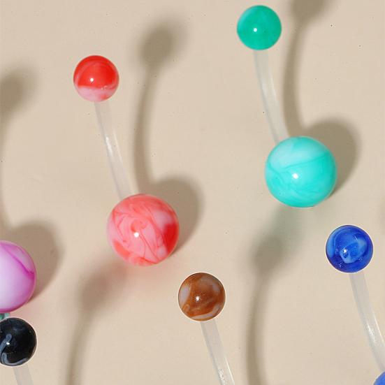 Кольцо для пупка Прозрачный стержень из искусственного мрамора Кольцо для пупка