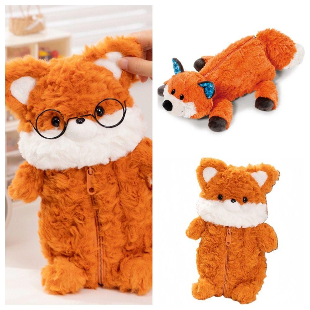 Forest Animal Plush Pen Bag Cartoon Stationery Storage Bag Creative Pencil Case School Supplies