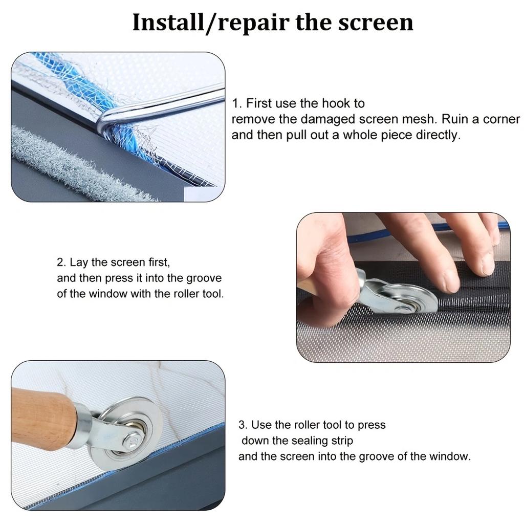 1 шт. ролик для оконного экрана, ролик с деревянной ручкой для экрана, инструменты для прокатки оконных экранов, инструменты для оконных шлицев