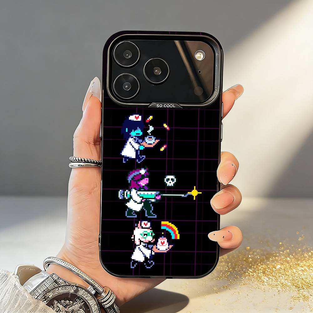 1 шт. Чехол для телефона с изображением D-Deltarune K-Kris для iPhone17,16,15,14,13,12,11,Pro,MAX Белый Матовый Ударопрочный Чехол