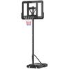 Basketball Hoop With Adjustable Height 220 365 Cm Basketball Rim With Stand Wheels Fillable Base Black