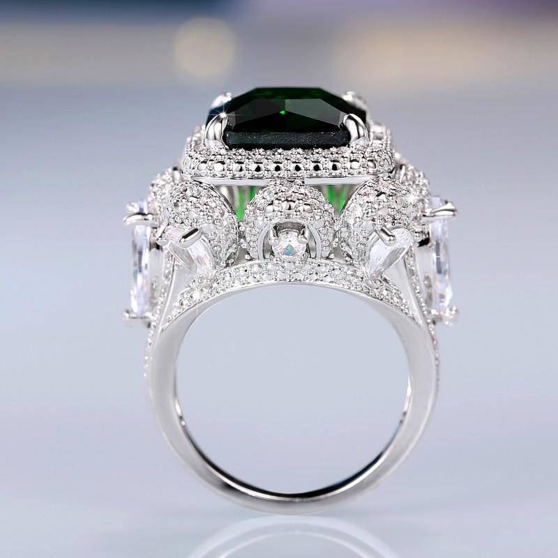 Huitan Noble Green Cubic Zirconia женские кольца новый современный дизайн роскошные кольца свадьба годовщина вечеринка дамы ювелирные изделия подарки