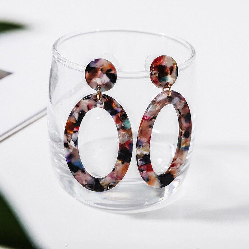Модные женские геометрические ацетатные акриловые серьги леопардовые овальные серьги-гвоздики ювелирные изделия
