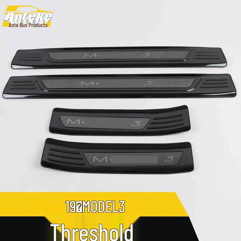 Model 3 Sill and Bumper Trim Kit for 2019 - Welcome Pedal Bright Strip