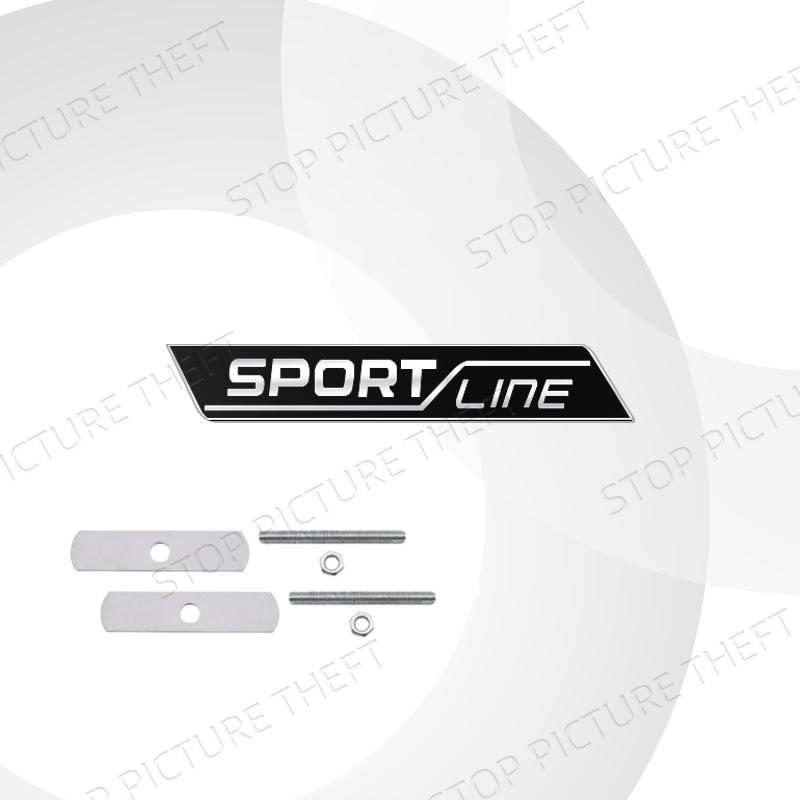 JBIW9 Metal Alloy Sport Line Logo Car Grille Badge Trunk Sticker Decoration Emblem For Skoda Fabia Octavia Citigo Rapid Kodiaq Karoq