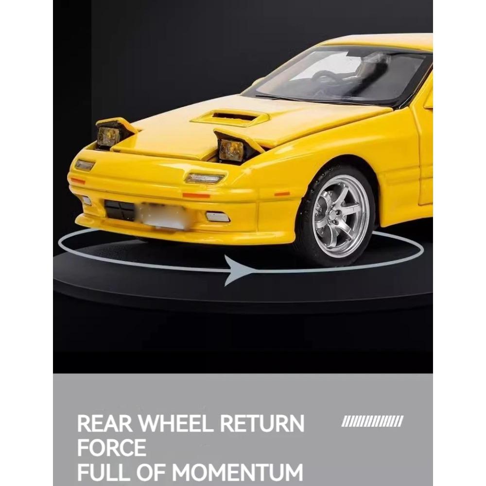Литой 1/32 Mazda RX7 RX-7 FC INITIAL D Миниатюры Металлический сплав Модель автомобиля Игрушка Звук и свет Игрушки для мальчиков Детские подарки