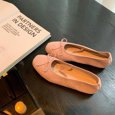 Версия из коровьей кожи~ Универсальные балетки с легким вырезом, плоской подошвой и бантом, одинарные туфли, женские туфли Мэри Джейн из натуральной кожи