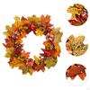 Halloween Decoration Pumpkin Berry Maple Leaf Garland Hanging DIY Wreath for Hotel Mall Party