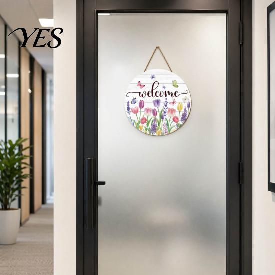 Durable Wooden Number Plaque Welcome Sign, Round Smooth Thorn-Free Hanging Wear-Resistant House Plate Wall Art Decoration, for Room Doors Office
