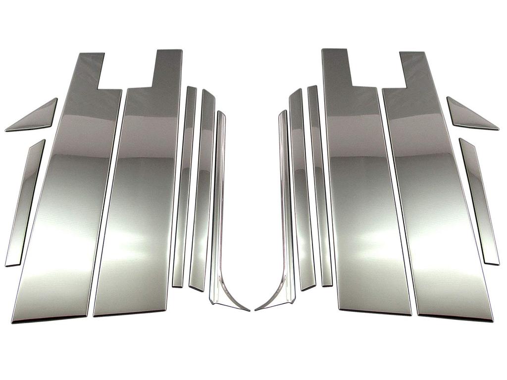 BRIGHTZ Stainless Steel Pillar Panels with Visor for Toyota Harrier Hybrid for and Harrier Hybrids Ultra-Mirror AXUH80/AXUH85 (PIL-SIL-436), 14-Piece